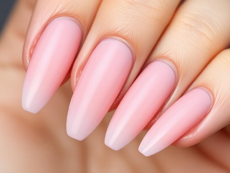 Soft pink luminary structured manicure